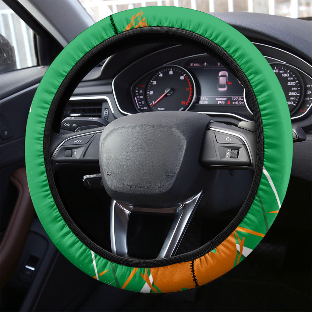 Ivory Coast Football Steering Wheel Cover African Elephant Trophy