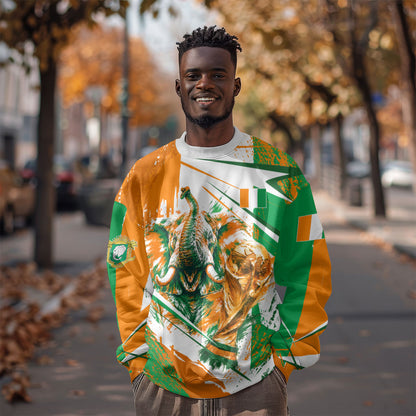 Personalized Ivory Coast Football Sweatshirt African Elephant Trophy
