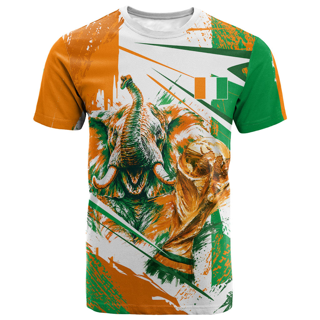 Personalized Ivory Coast Football T shirt African Elephant Trophy