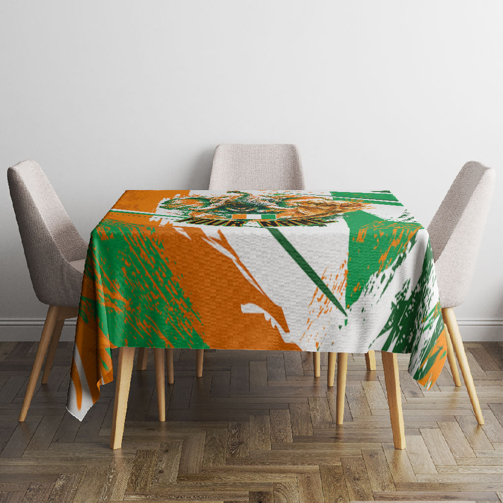 Personalized Ivory Coast Football Tablecloth African Elephant Trophy