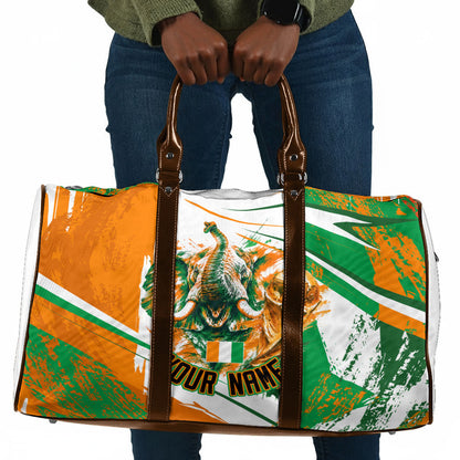 Personalized Ivory Coast Football Travel Bag African Elephant Trophy