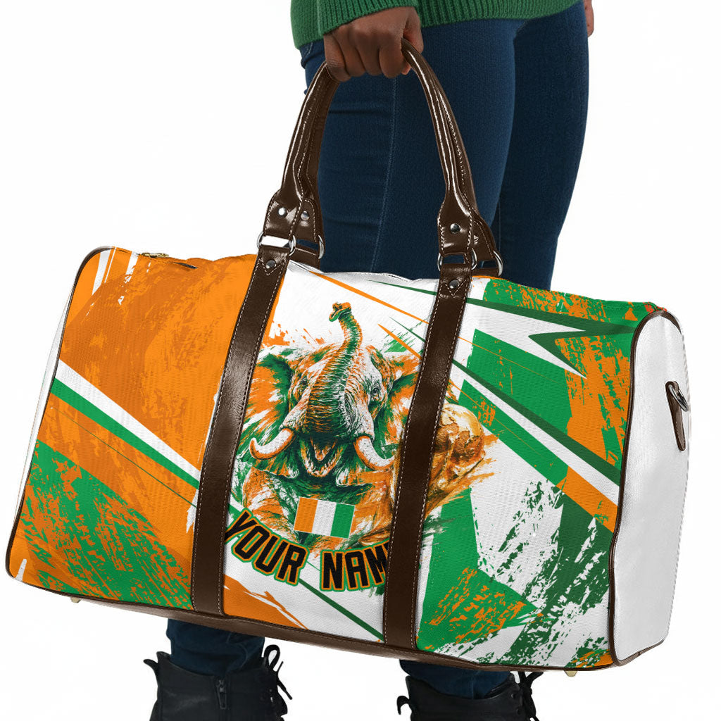 Personalized Ivory Coast Football Travel Bag African Elephant Trophy
