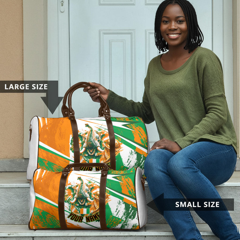 Personalized Ivory Coast Football Travel Bag African Elephant Trophy