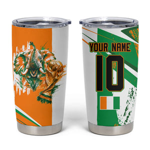 Personalized Ivory Coast Football Tumbler Cup African Elephant Trophy
