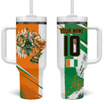 Personalized Ivory Coast Football Tumbler With Handle African Elephant Trophy