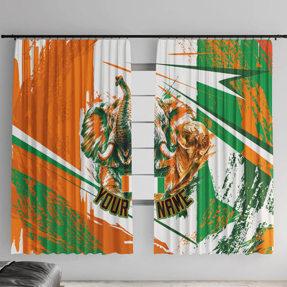 Personalized Ivory Coast Football Window Curtain African Elephant Trophy