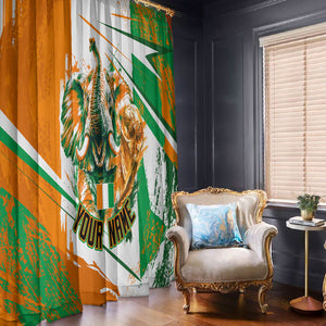 Personalized Ivory Coast Football Window Curtain African Elephant Trophy