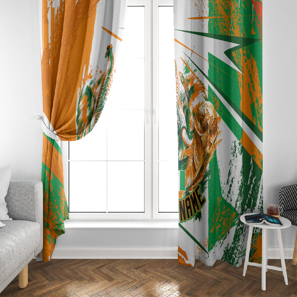 Personalized Ivory Coast Football Window Curtain African Elephant Trophy