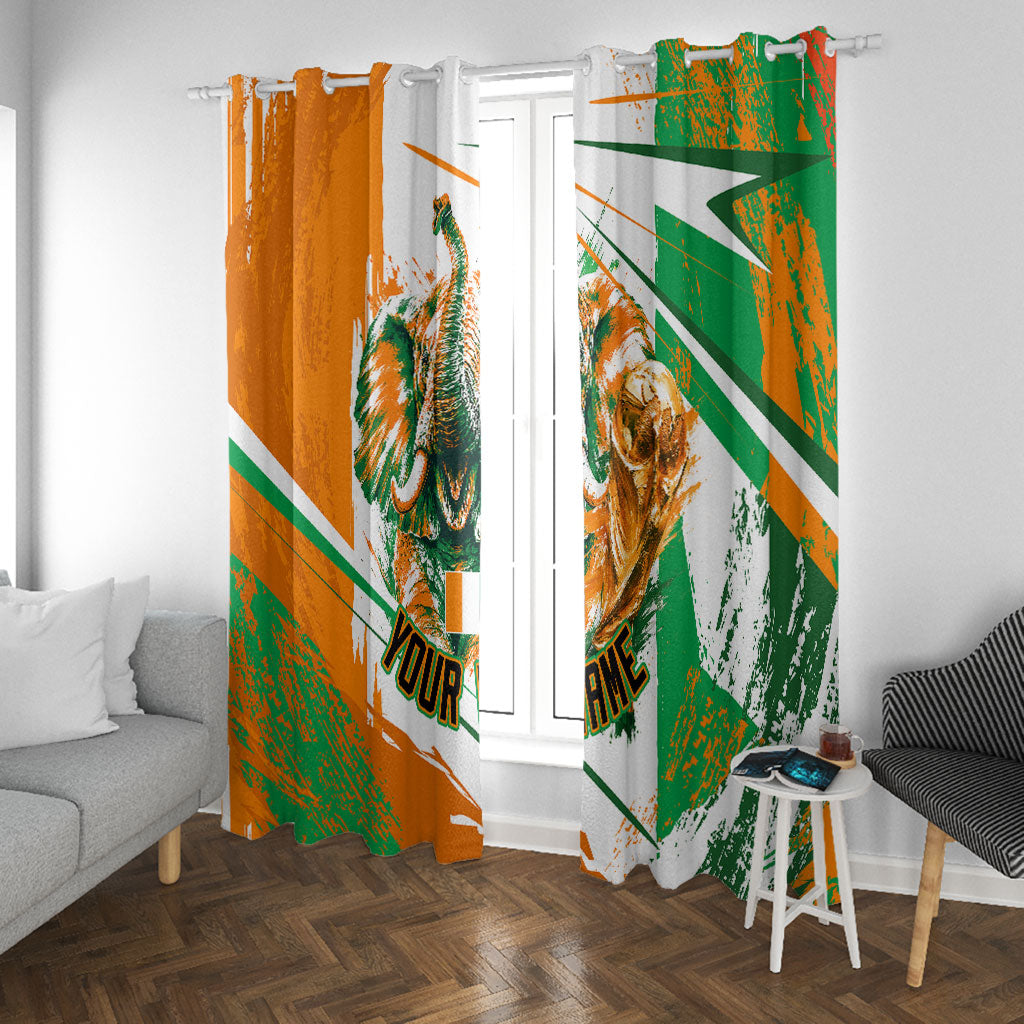 Personalized Ivory Coast Football Window Curtain African Elephant Trophy
