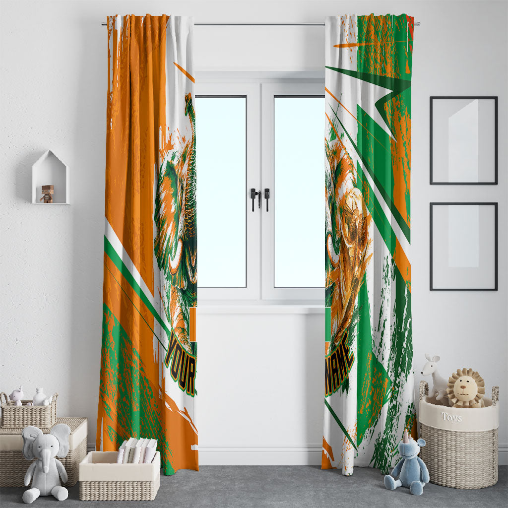 Personalized Ivory Coast Football Window Curtain African Elephant Trophy