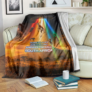 South Africa Safari UFO Blanket African Wildlife Sci-Fi Galaxy Space And Mandela