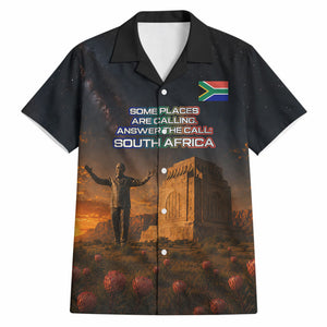 South Africa Safari UFO Hawaiian Shirt African Wildlife Sci-Fi Galaxy Space And Mandela