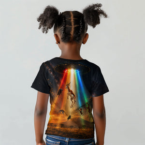 South Africa Safari UFO Kid T shirt African Wildlife Sci-Fi Galaxy Space And Mandela