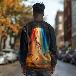 South Africa Safari UFO Long Sleeve Shirt African Wildlife Sci-Fi Galaxy Space And Mandela