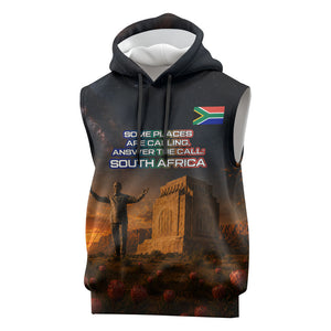 South Africa Safari UFO Sleeveless Hoodie African Wildlife Sci-Fi Galaxy Space And Mandela