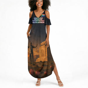 South Africa Safari UFO Summer Maxi Dress African Wildlife Sci-Fi Galaxy Space And Mandela
