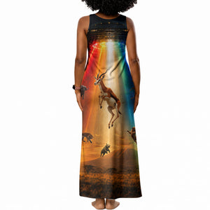 South Africa Safari UFO Tank Maxi Dress African Wildlife Sci-Fi Galaxy Space And Mandela