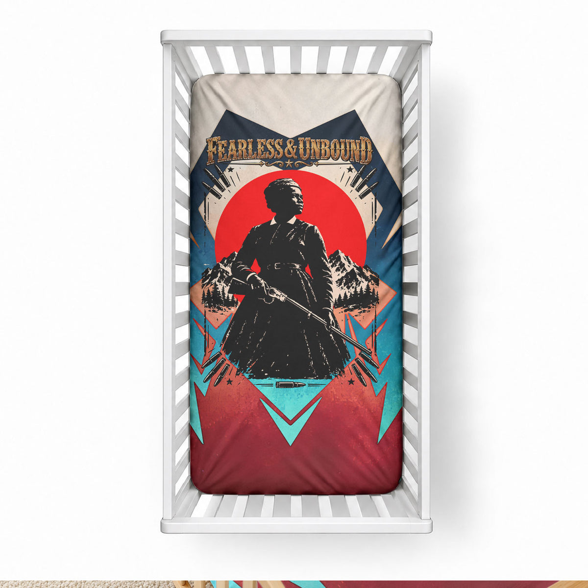 Mary Fields Baby Bed Cover Vintage Western Wild West - Stagecoach Mary Black Cowgirl