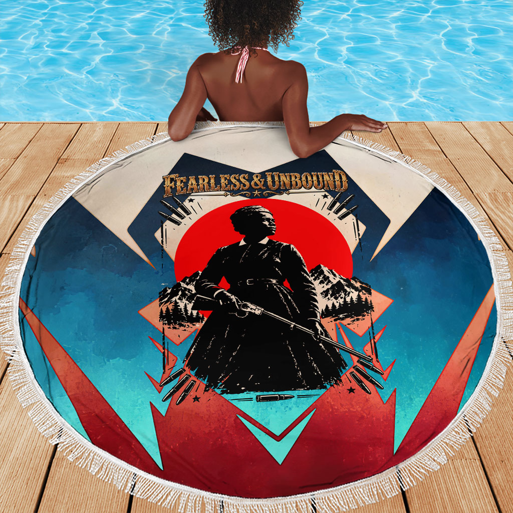 Mary Fields Beach Blanket Vintage Western Wild West - Stagecoach Mary Black Cowgirl