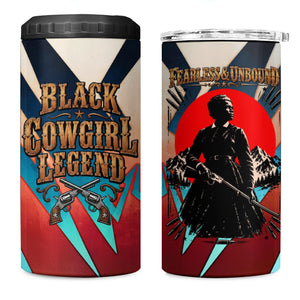 Mary Fields 4 in 1 Can Cooler Tumbler Vintage Western Wild West - Stagecoach Mary Black Cowgirl