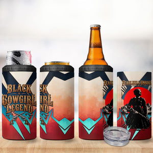 Mary Fields 4 in 1 Can Cooler Tumbler Vintage Western Wild West - Stagecoach Mary Black Cowgirl
