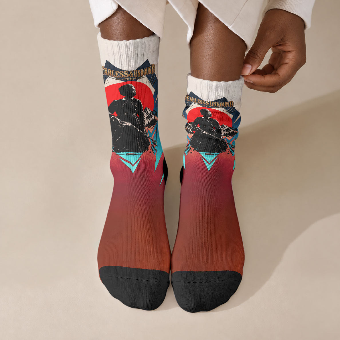 Mary Fields Crew Socks Vintage Western Wild West - Stagecoach Mary Black Cowgirl