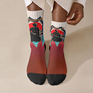 Mary Fields Crew Socks Vintage Western Wild West - Stagecoach Mary Black Cowgirl