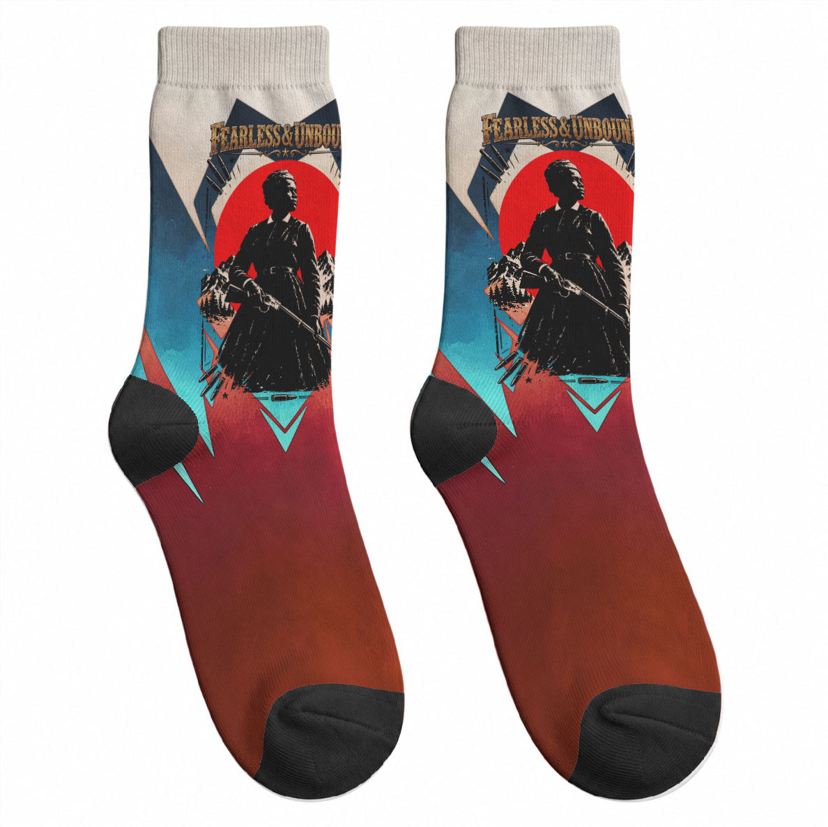 Mary Fields Crew Socks Vintage Western Wild West - Stagecoach Mary Black Cowgirl