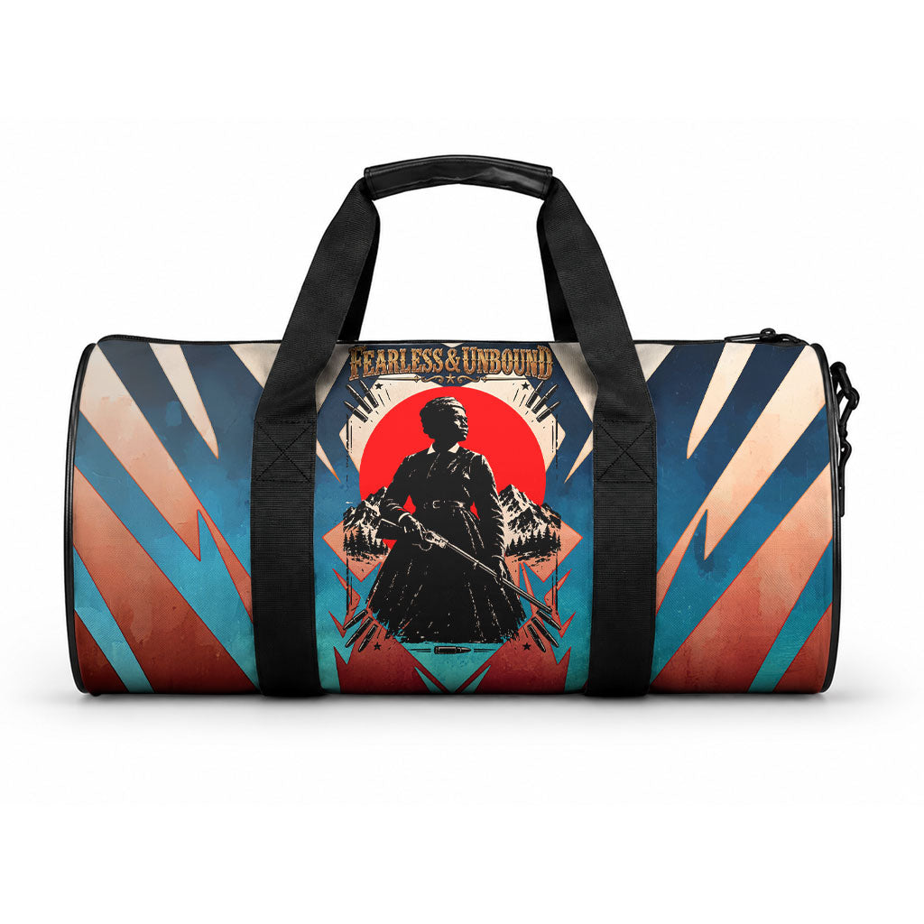 Mary Fields Duffle Bag Vintage Western Wild West - Stagecoach Mary Black Cowgirl