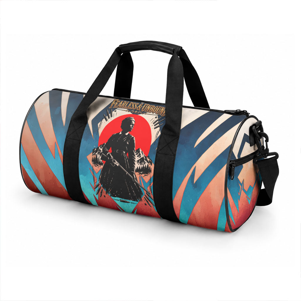 Mary Fields Duffle Bag Vintage Western Wild West - Stagecoach Mary Black Cowgirl