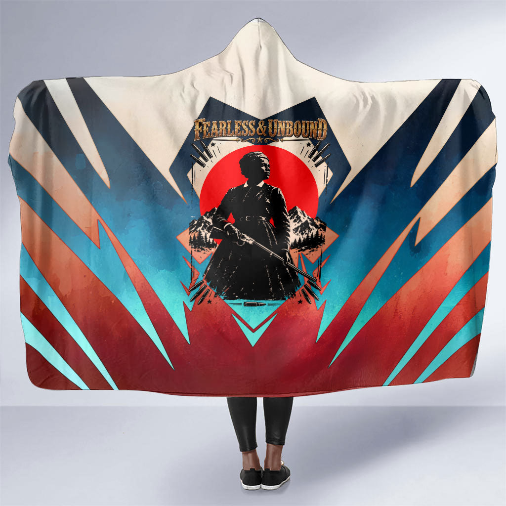 Mary Fields Hooded Blanket Vintage Western Wild West - Stagecoach Mary Black Cowgirl