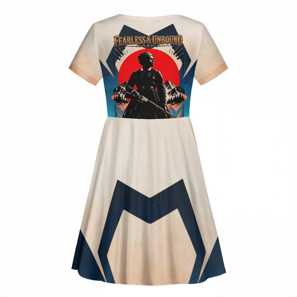 Mary Fields Kid Short Sleeve Dress Vintage Western Wild West - Stagecoach Mary Black Cowgirl