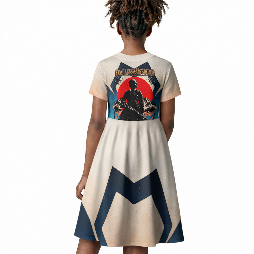 Mary Fields Kid Short Sleeve Dress Vintage Western Wild West - Stagecoach Mary Black Cowgirl