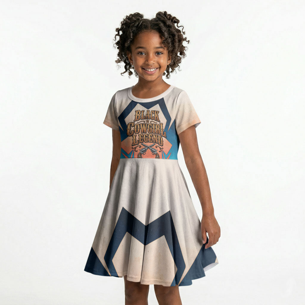 Mary Fields Kid Short Sleeve Dress Vintage Western Wild West - Stagecoach Mary Black Cowgirl