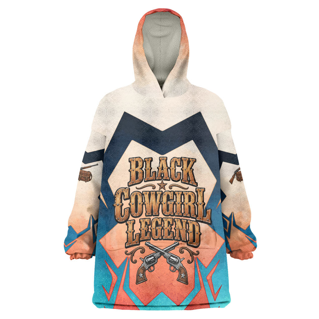 Mary Fields Kid Wearable Blanket Hoodie Vintage Western Wild West - Stagecoach Mary Black Cowgirl
