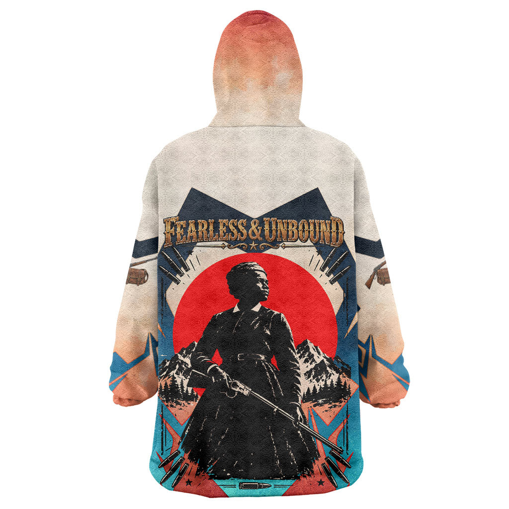 Mary Fields Kid Wearable Blanket Hoodie Vintage Western Wild West - Stagecoach Mary Black Cowgirl