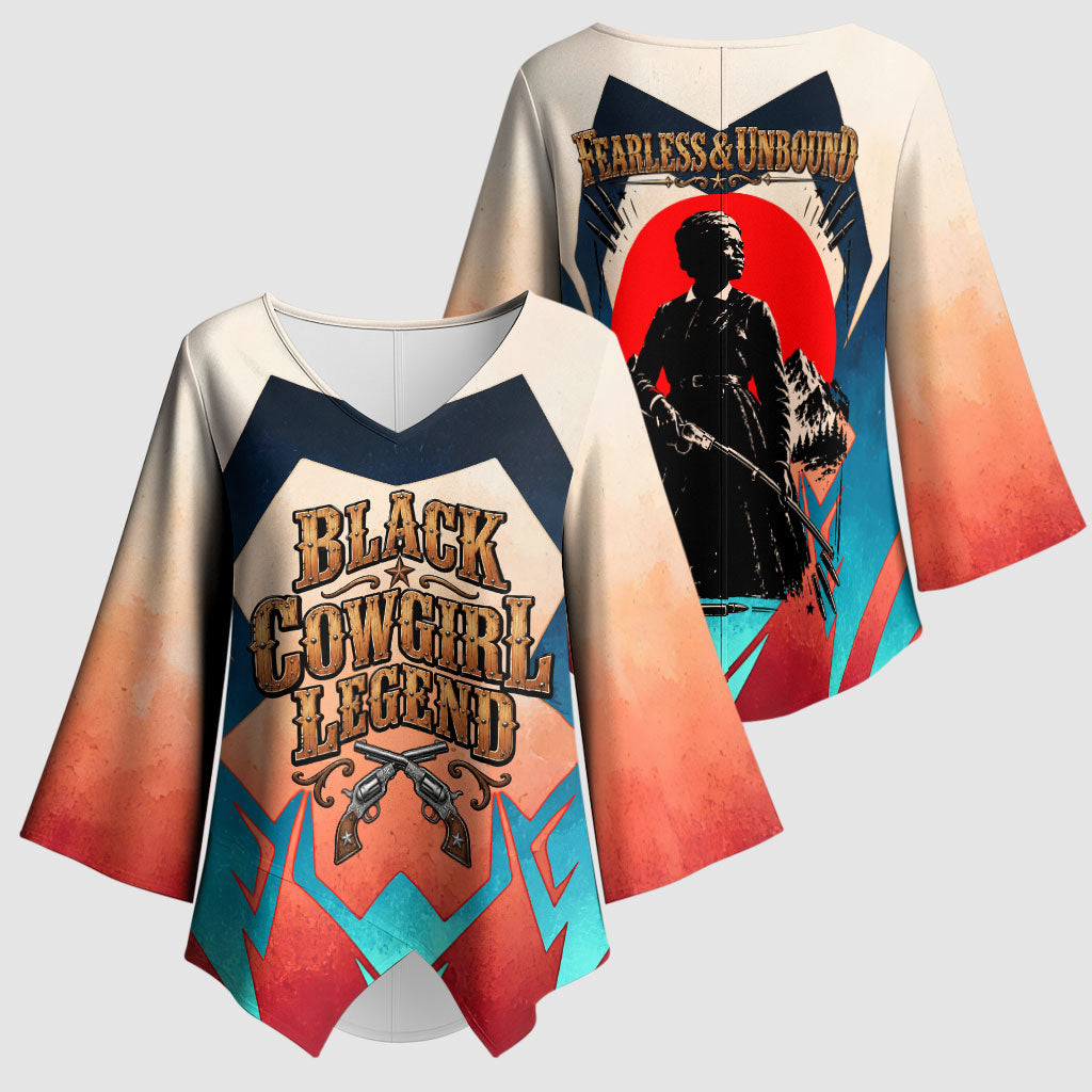 Mary Fields Kimono Sleeve Blouse Vintage Western Wild West - Stagecoach Mary Black Cowgirl