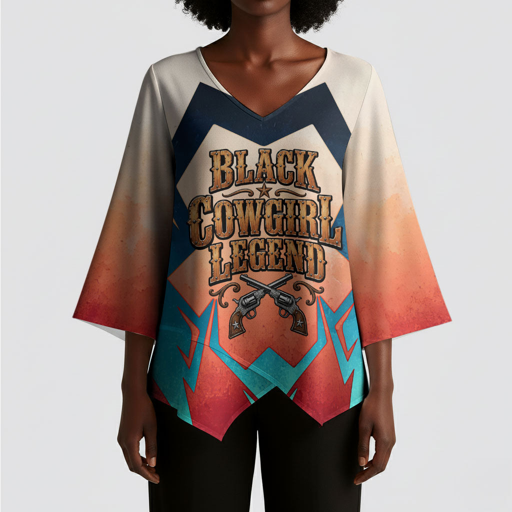 Mary Fields Kimono Sleeve Blouse Vintage Western Wild West - Stagecoach Mary Black Cowgirl