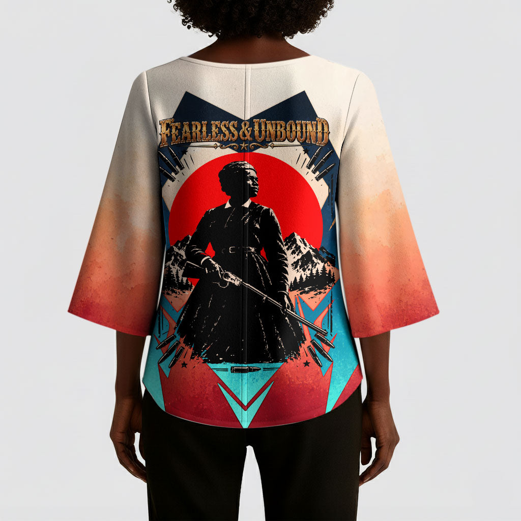 Mary Fields Kimono Sleeve Blouse Vintage Western Wild West - Stagecoach Mary Black Cowgirl