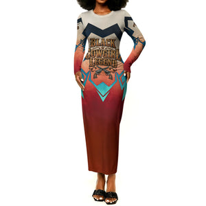Mary Fields Long Sleeve Bodycon Dress Vintage Western Wild West - Stagecoach Mary Black Cowgirl