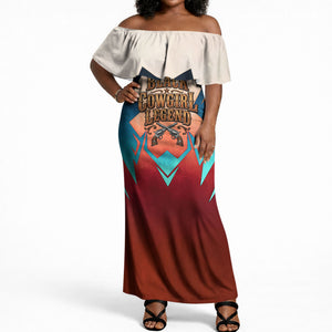 Mary Fields Off Shoulder Maxi Dress Vintage Western Wild West - Stagecoach Mary Black Cowgirl
