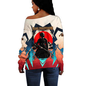 Mary Fields Off Shoulder Sweater Vintage Western Wild West - Stagecoach Mary Black Cowgirl