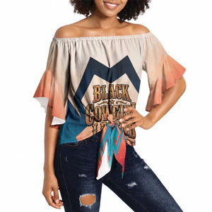 Mary Fields Off Shoulder Wrap Waist Top Vintage Western Wild West - Stagecoach Mary Black Cowgirl