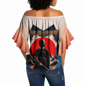Mary Fields Off Shoulder Wrap Waist Top Vintage Western Wild West - Stagecoach Mary Black Cowgirl