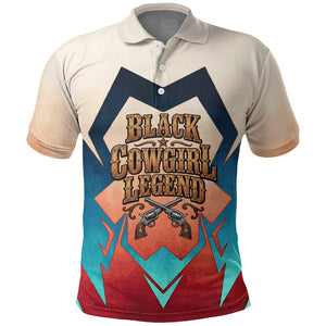 Mary Fields Polo Shirt Vintage Western Wild West - Stagecoach Mary Black Cowgirl
