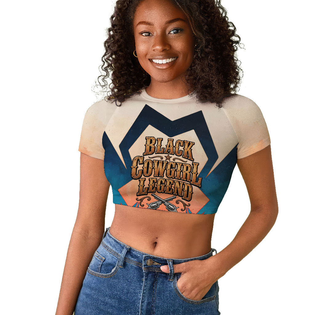 Mary Fields Raglan Cropped T shirt Vintage Western Wild West - Stagecoach Mary Black Cowgirl