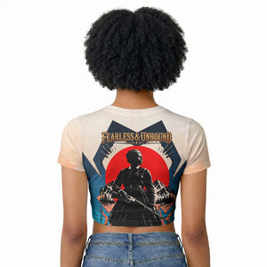 Mary Fields Raglan Cropped T shirt Vintage Western Wild West - Stagecoach Mary Black Cowgirl