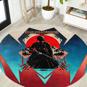 Mary Fields Round Carpet Vintage Western Wild West - Stagecoach Mary Black Cowgirl