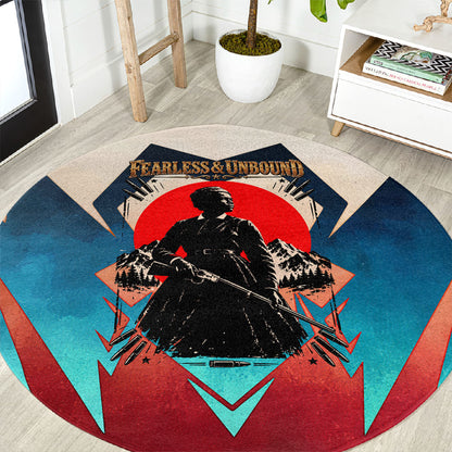 Mary Fields Round Carpet Vintage Western Wild West - Stagecoach Mary Black Cowgirl
