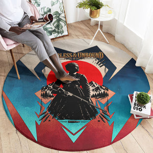 Mary Fields Round Carpet Vintage Western Wild West - Stagecoach Mary Black Cowgirl